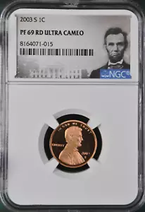 2003 S Lincoln Memorial 1C NGC PF 69 RD Ultra Cameo Portrait Label - Picture 1 of 2