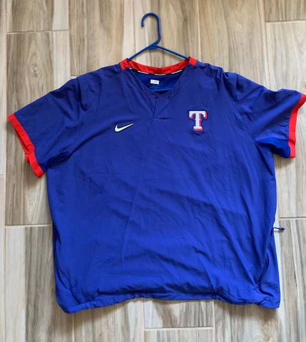 Nike Texas Rangers MLB Blue Hot Jacket Short Sleeve  Jacket Size 2XL Colby Lewis Cover