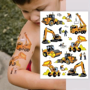 temporär Tattoo Bagger Baustelle Bauarbeiter Kind Geburtstag - Bild 1 von 8