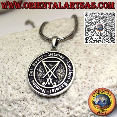 Ciondolo in argento 925 ‰ Nomine Dei Nostri Satanas Luciferi Excels - Immagine 1 di 4