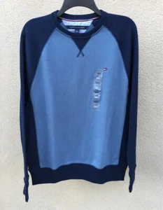TOMMY HILFIGER MEN SWEATER SIZE LARGE NWT new blue Cotton - Picture 1 of 2