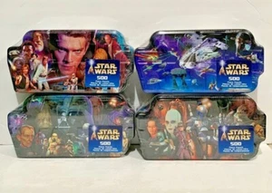 2002 Star Wars 500 Piece Puzzle Complete Set of 4 Sealed in Original Plastic - Picture 1 of 9