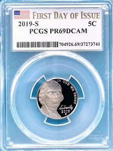 2019-S Jefferson Nickel 5c PCGS PR 69 DCAM First Day of Issue - Picture 1 of 4
