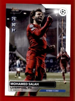 2023-24 Topps UEFA Club Competitions Historic Hat Tricks #HH9 Mohamed Salah. - Image 1 of 2