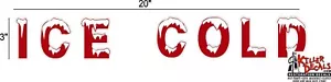 3"x20" ICE COLD HORIZONAL SODA COCA COLA PEPSI COOLER DECAL STICKER - Picture 1 of 1