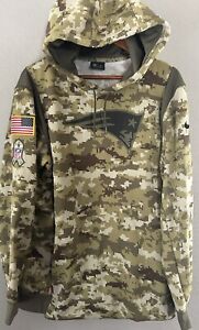 NIKE New England Patriots SALUTE TO SERVICE  NFL TEAM ISSUED HOODIE CAMO Size XL