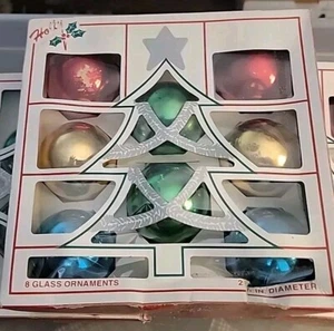 32 Vintage Glass Christmas Ornaments 2.5" diameter by Holly Decorations - Picture 1 of 7