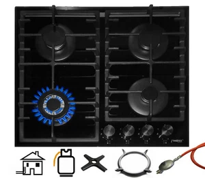 Phönix PG-603T Einbau Gaskochfeld Glas Kochfeld Gaskocher 4 flammig WOK Aufsatz - Bild 1 von 4