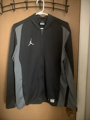 Air Jordan Jacket Men's Medium Warmup Track Full Zip Black Gray Jumpman Logo - Image 1 of 4