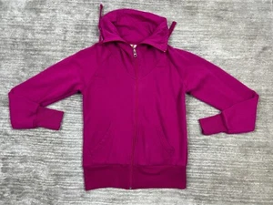 Vintage Ocean Pacific Hoodie Girls Junior Medium 7-9 Pink Full Zip Sweatshirt - Picture 1 of 10