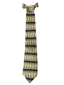 Arrow Brand Men's Silk Neck Tie Brown Tan & Black Leaf Pattern - Picture 1 of 4