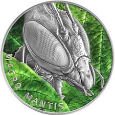 2022 Niue 2 Ounce Macro Insects Mantis High Relief Color Silver Coin