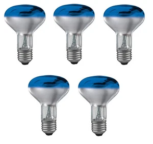 5x Paulmann E27 Reflektor 60W blau blue 80° DECO 250.64 EEK:G (Spektrum A-G) - Bild 1 von 3