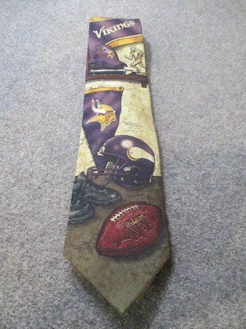 Minnesota Vikings Neck Tie Mens One Size Purple NFL Art 100% Silk Cover