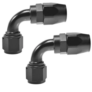 Adaptador de montaje de extremo de manguera giratoria 2 piezas AN10 10AN 90° grados para línea de combustible de aceite - Imagen 1 de 7