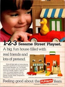 PLAYSKOOL Sesame Street Playset Ad Big Bird Bert Ernie Vintage Toy House 1987 - Picture 1 of 1