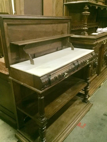 Server- Walnut and marble Circa 1890 Cover