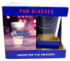 Vintage Bud Light logo Pint Glass set of 4 in gift package