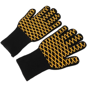 1 par de guantes para horno de parrilla: 932 ° F-1472 ° F guantes para horno a prueba de calor extremo con - Imagen 1 de 12