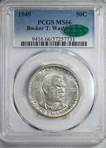 1949 Booker T. Washington Classic Commemorative Half Dollar 50C PCGS MS66 CAC - Picture 1 of 5