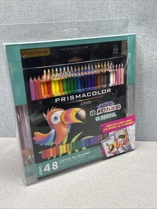 PRISMACOLOR JUNIOR 48 PENCILS COLORS 24-BASICS 12-MATALLIC 12-PASTEL - Picture 1 of 4