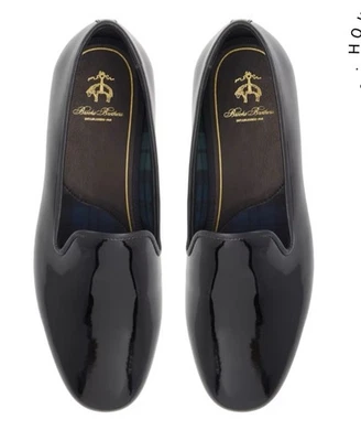 ✅NIB Brooks Brothers Lenox-007 Leather Loafers Men’s Black Sz9 Tux Suit Shoes - Image 1 of 4