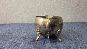 Vintage Silverplate Creamer Jug Footed Floral Legs Ornate Handle – Tarnished Pat - Picture 1 of 5