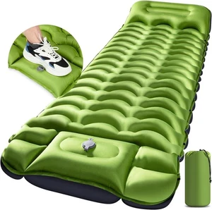 Ultralight Inflatable Sleeping Pad with Pillow – Built-in Pump, Camping Air Matt - Picture 1 of 15