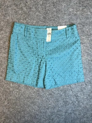 Pantalones cortos Ann Taylor Loft para mujer 00 azul aguamarina/verde con ojales The Riviera Foto 1 de 4