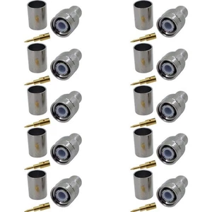 Pack of 10 TNC Male Crimp connector for HDF400 cable Adaptor WiFi Cable - Picture 1 of 3