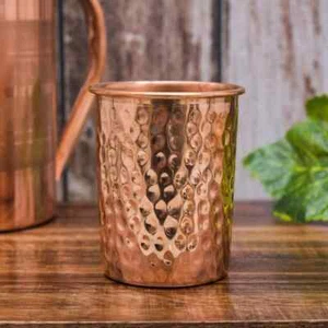 Pure Copper Water Glass Hammered Drinking Tumbler Ayurveda Health Benefits 300ML - Picture 1 of 4