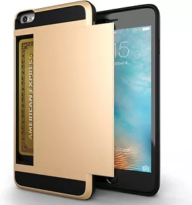 iPhone 6 / 6s Heavy Duty Hybrid Dual Layer TPU PC Case Card Slot - Gold / Black - Picture 1 of 4