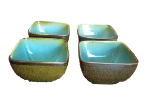 Gibson Designs China Co. AQUA ARLANTIS Elite Square Small Dessert Bowl Set Of 4 - Picture 1 of 5