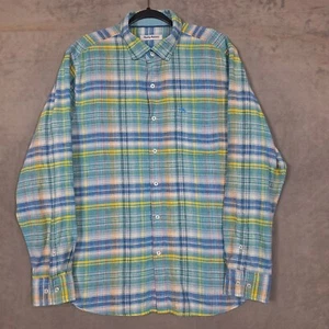 Camisa Tommy Bahama Para Hombre Grande Mezcla de Lino Colorida Abotonada Manga Larga Madras - Imagen 1 de 13