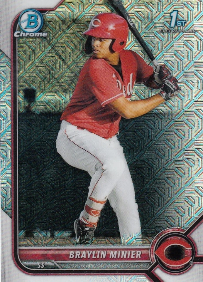 BRAYLIN MINIER BOWMAN CHROME 1ST ROOKIE PROSPECTS MOJO REFRACTOR RC #93 2022 22 - Image 1 of 1