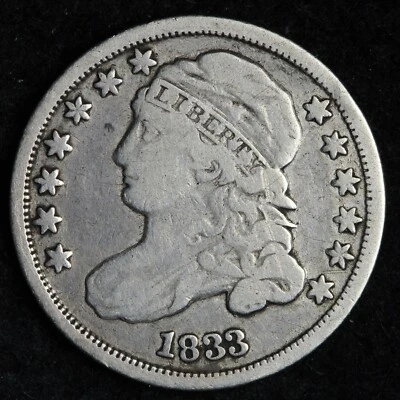 1833 Capped Bust Silver Dime VF E272 RUEH - Image 1 of 2