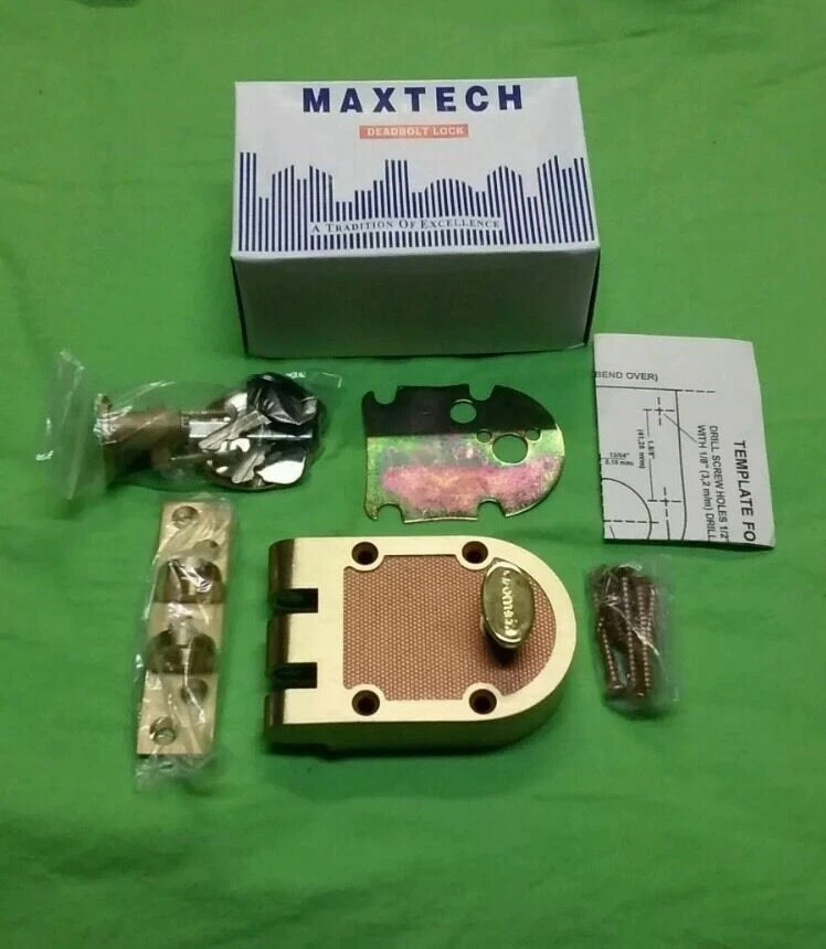 MAXTECH Jimmy-proof Deadbolt Lock Solid Brass