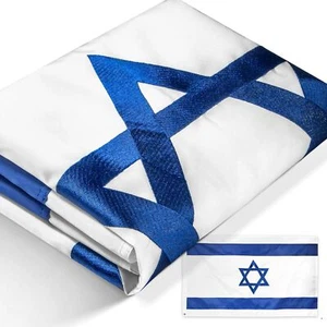 Anley EverStrong Series Israel Flag 3x5 Foot Heavy Duty Polyester Embroidered - Picture 1 of 8