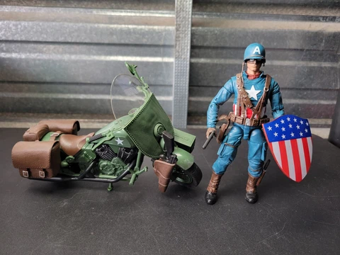 Marvel Legends Captain America Figure Motorcycle Bike 80 Years Loose Complete Cover