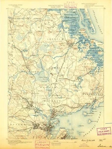 Salem, MA - 1888 Topographic Map | Vintage USGS Print | Historic Massachusetts M - Picture 1 of 1