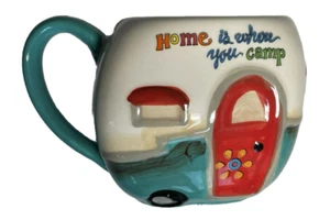 Taza de café "Home Is Where You Camp" taza té cámper camping tazas de bebidas retro - Imagen 1 de 6