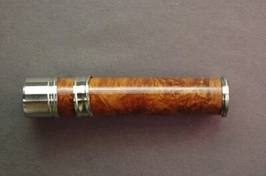FLY ROD REEL SEAT Maple Burl 11240 tappo e anello in argento nichelato - Foto 1 di 4