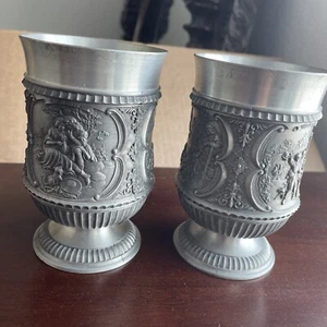 4 1/2 " SKS Antique Vintage Pewter Goblet, Zinn Cup West Germany - Picture 1 of 11