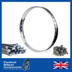 Juego de llantas y radios de acero inoxidable Yamaha 21" WM1 (36) DT250 tambor delantero de una cara - Imagen 1 de 5