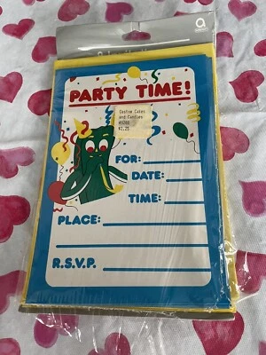 Gumby Birthday Party Invitations With Envelopes 8 - Image 1 of 3