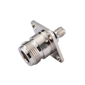 50x RF SMA female jack to N female Panel Mount 4 Hole RF connector adapter - Picture 1 of 4