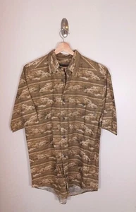 Camisa para hombre Woolrich Fish náutica de algodón con botones de manga corta talla M - Imagen 1 de 5