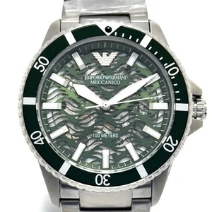 EMPORIO ARMANI AR-60061 Mecanico Automatic Skeleton Green Mint Condition - Picture 1 of 13