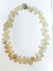 Collier perle volumineuse agate blanche