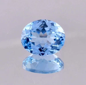 8x12 MM Natural Flawless Blueish AQUAMARINE Oval Cut Loose Gemstone Certified - Picture 1 of 5